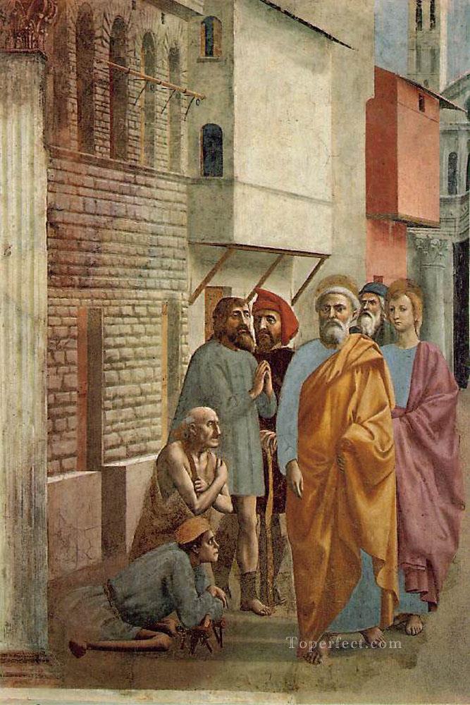 影で病人を癒す聖ペテロ クリスチャン・クアトロチェント・ルネサンス・マサッチョ油絵